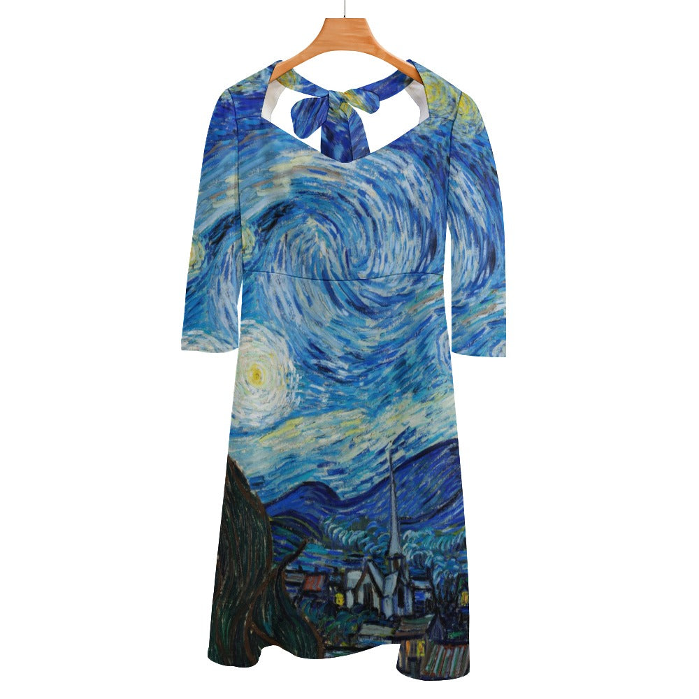 Sweetheart Knot Flare Dress