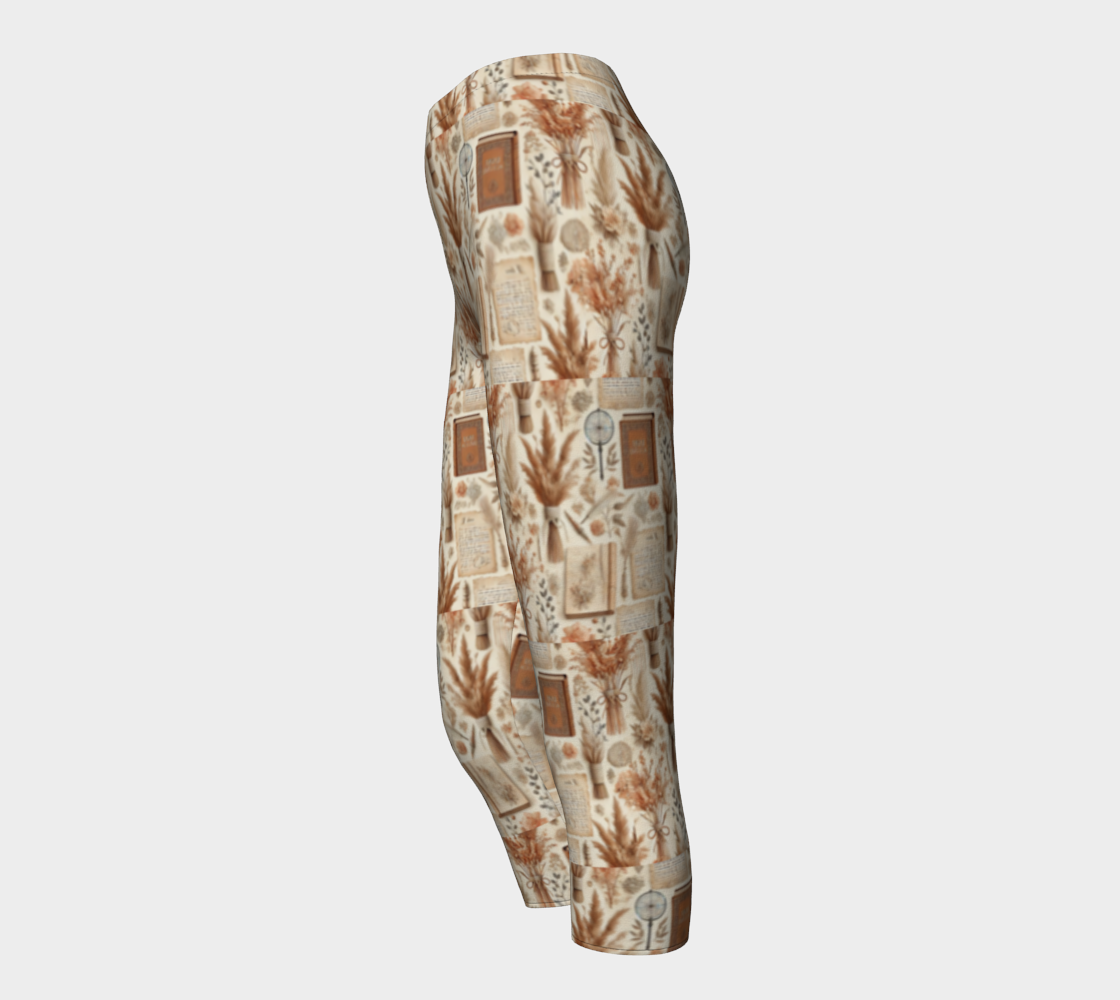 Light Academia Printed Capri Leggings