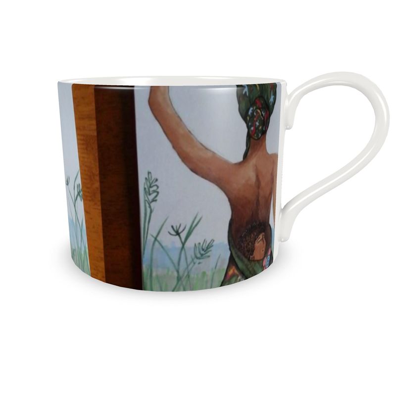 African lady cup/saucer set and Chinese child cup/saucer set