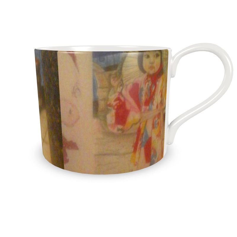 African lady cup/saucer set and Chinese child cup/saucer set