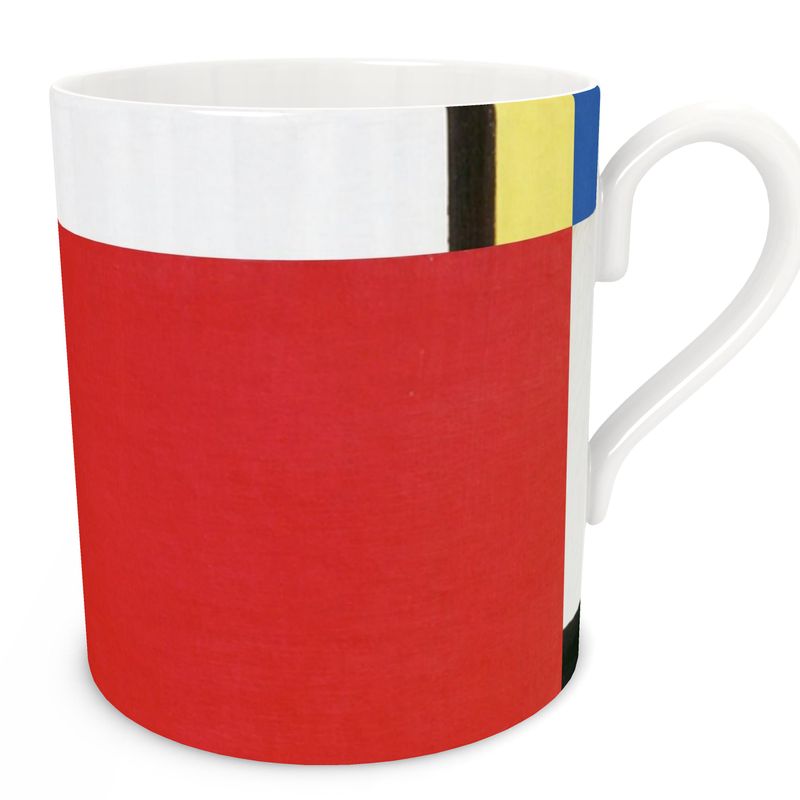 Bone China Mug – Abstract Design Inspired by Piet Mondrian