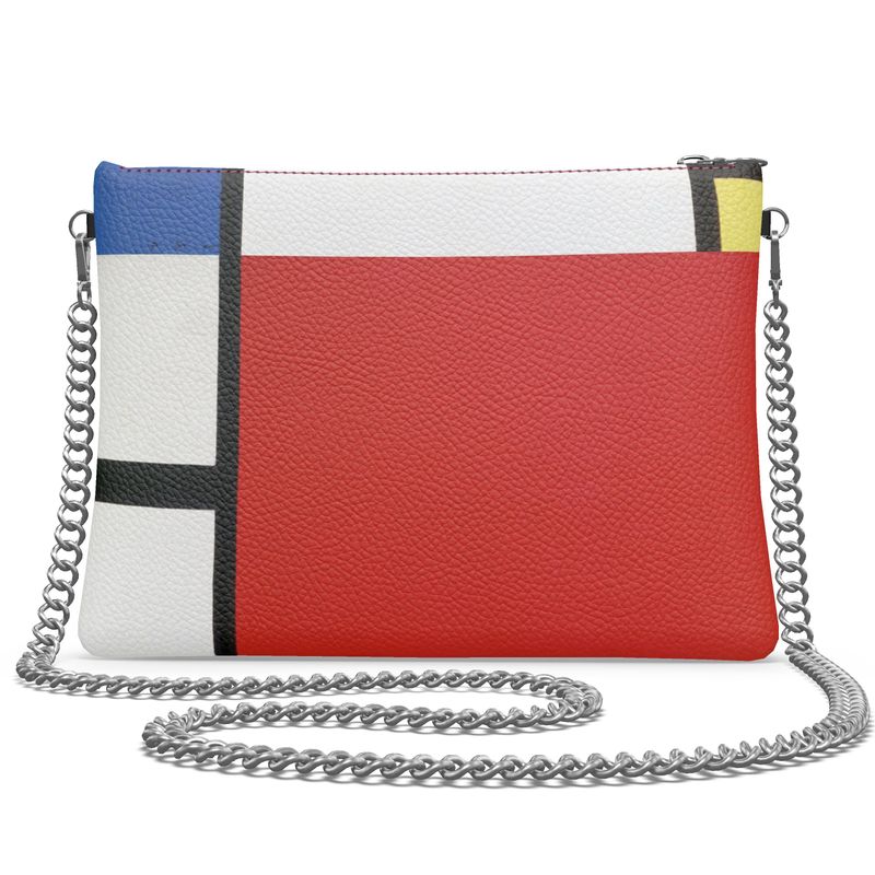 Designer Crossbody Bag – Abstract Design Inspired by Piet Mondrian (Comp #39)