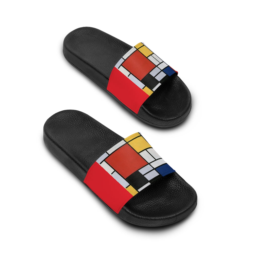 Piet Mondrian-Inspired Women's Slide Sandals