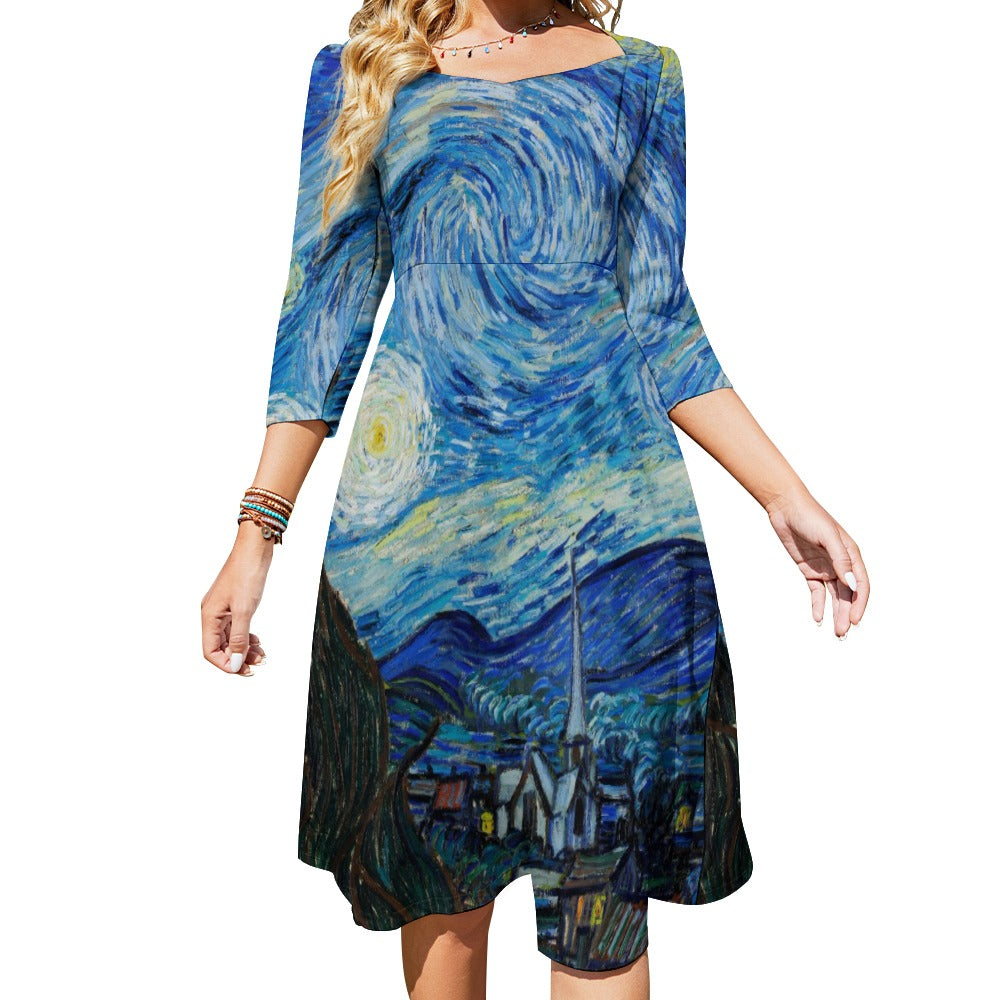 Women's Sweetheart Knot Flare Dress
